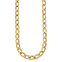14k Polished And Textured Long Curb 18in Necklace-SF3240-18