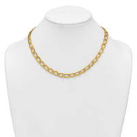 14k Polished And Textured Long Curb 18in Necklace-SF3240-18