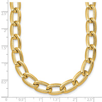 14k Polished And Textured Long Curb 18in Necklace-SF3240-18