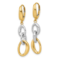 14k Two Tone Polished Fancy Link Earrings-SF3242E