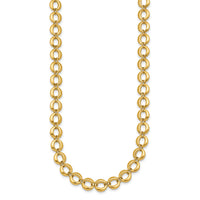 14k Polished Fancy Circle Link 8mm Necklace-SF3243-18