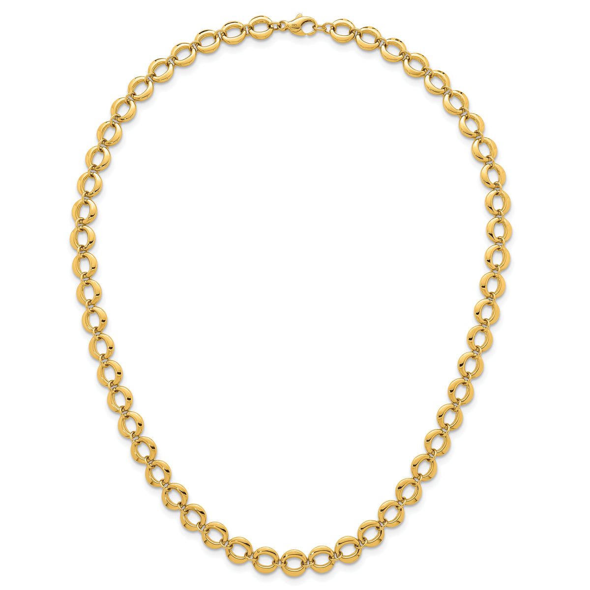 14k Polished Fancy Circle Link 8mm Necklace-SF3243-18