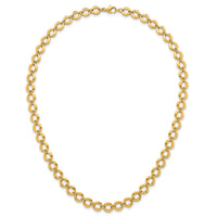 14k Polished Fancy Circle Link 8mm Necklace-SF3243-18