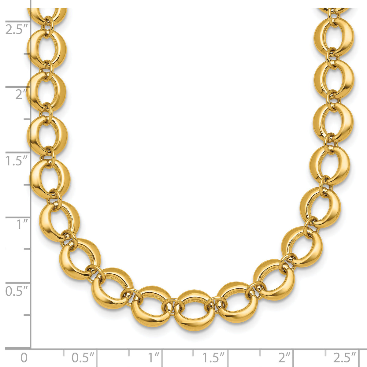 14k Polished Fancy Circle Link 8mm Necklace-SF3243-18