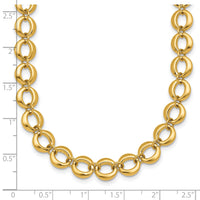 14k Polished Fancy Circle Link 8mm Necklace-SF3243-18