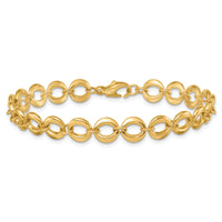 14k Polished Fancy Circle Link 8mm Bracelet-SF3243-7.5