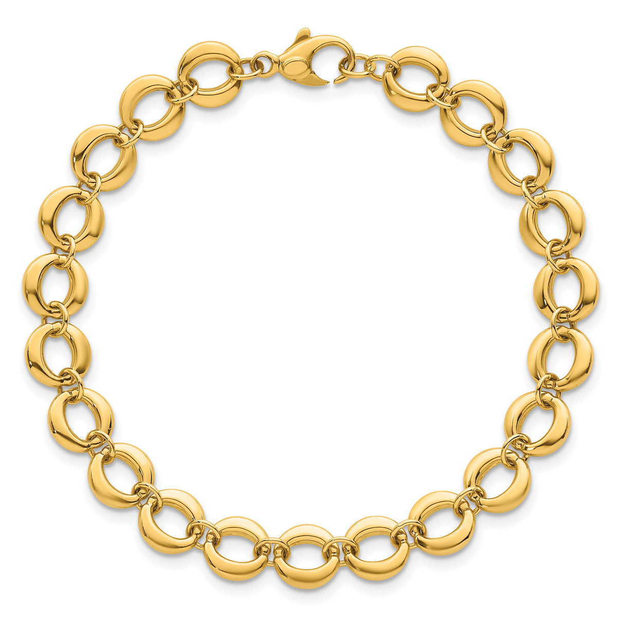 14k Polished Fancy Circle Link 8mm Bracelet-SF3243-7.5