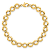 14k Polished Fancy Circle Link 8mm Bracelet-SF3243-7.5