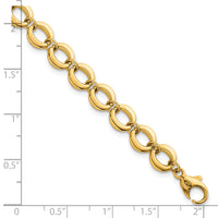 14k Polished Fancy Circle Link 8mm Bracelet-SF3243-7.5