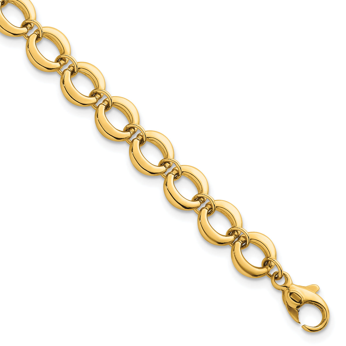 14k Polished Fancy Circle Link 8mm Bracelet-SF3243-7.5