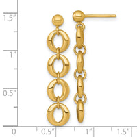 14k Polished Fancy Circle Link 8mm Dangle Post Earrings-SF3243E