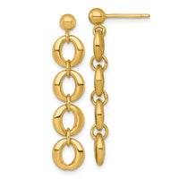 14k Polished Fancy Circle Link 8mm Dangle Post Earrings-SF3243E