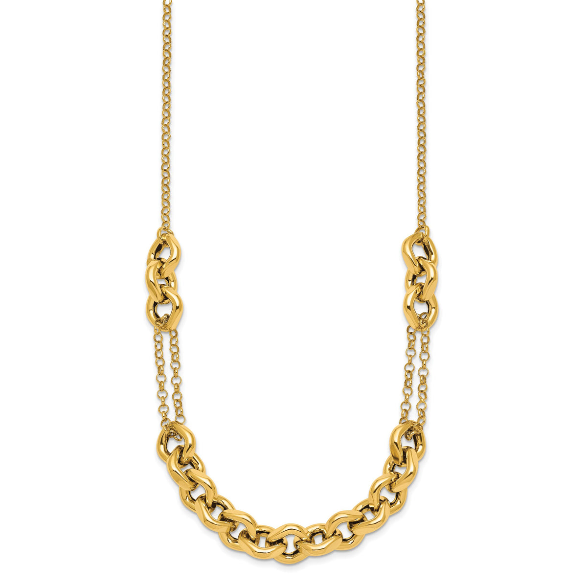 14k Polished 18in Fancy Multi Link Chain Necklace-SF3244-18