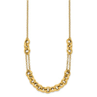 14k Polished 18in Fancy Multi Link Chain Necklace-SF3244-18