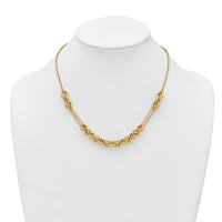 14k Polished 18in Fancy Multi Link Chain Necklace-SF3244-18