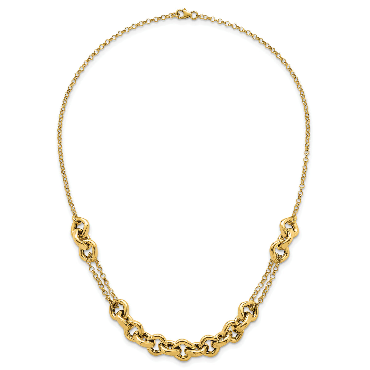 14k Polished 18in Fancy Multi Link Chain Necklace-SF3244-18