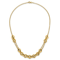 14k Polished 18in Fancy Multi Link Chain Necklace-SF3244-18