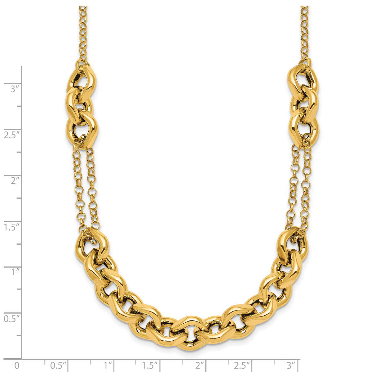 14k Polished 18in Fancy Multi Link Chain Necklace-SF3244-18