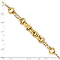14K Polished 7.5in Fancy Multi Link Bracelet-SF3244-7.5