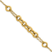 14K Polished 7.5in Fancy Multi Link Bracelet-SF3244-7.5