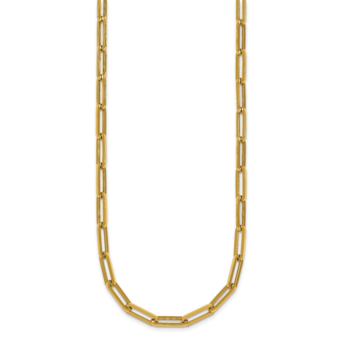 14k Polished 18in Paperclip Link Necklace-SF3249-18