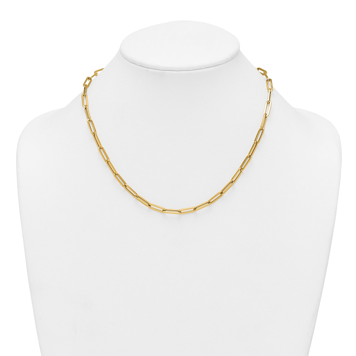 14k Polished 18in Paperclip Link Necklace-SF3249-18