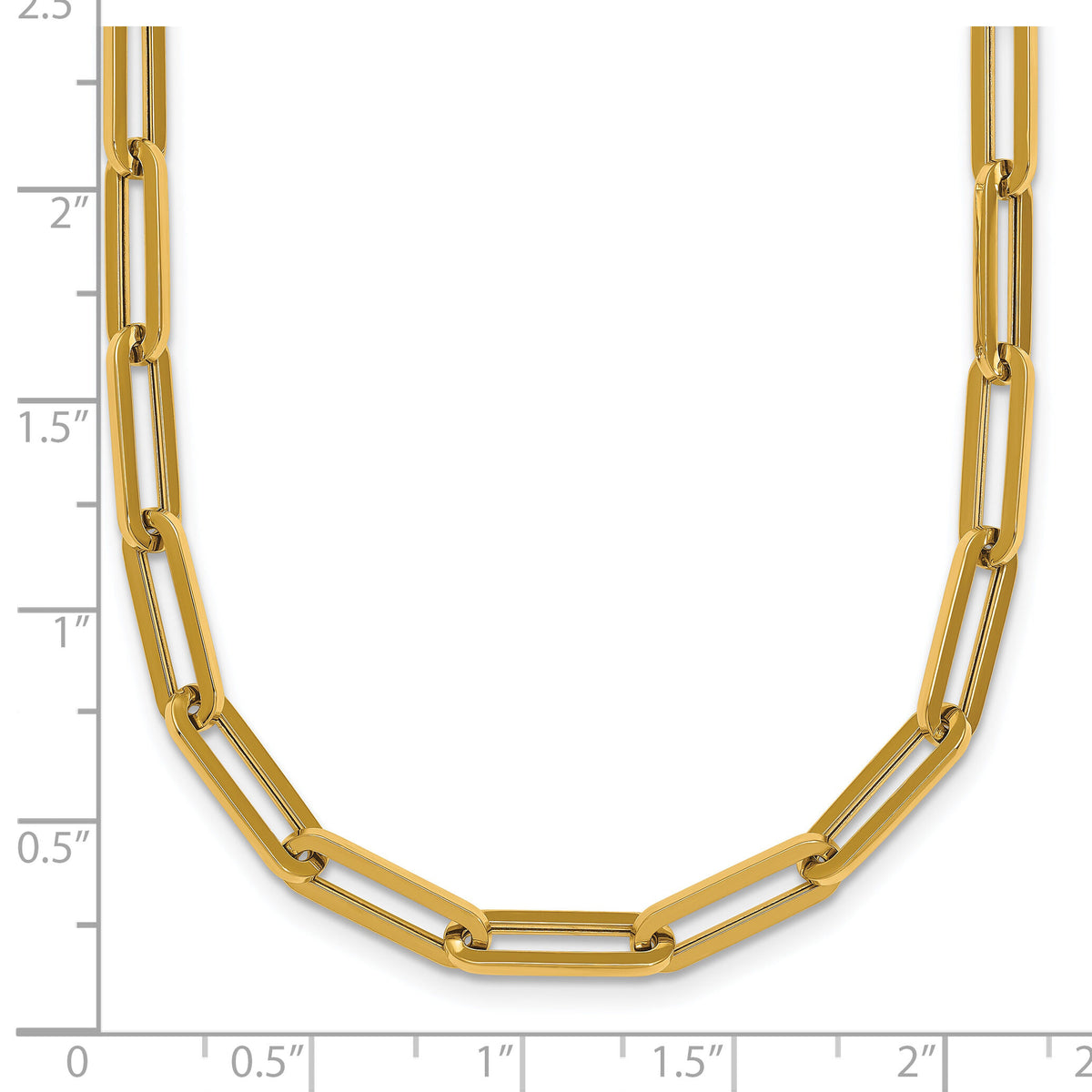 14k Polished 18in Paperclip Link Necklace-SF3249-18