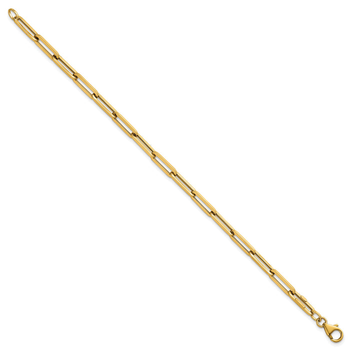 14k Polished 7.5in Paperclip Link Bracelet-SF3249-7.5