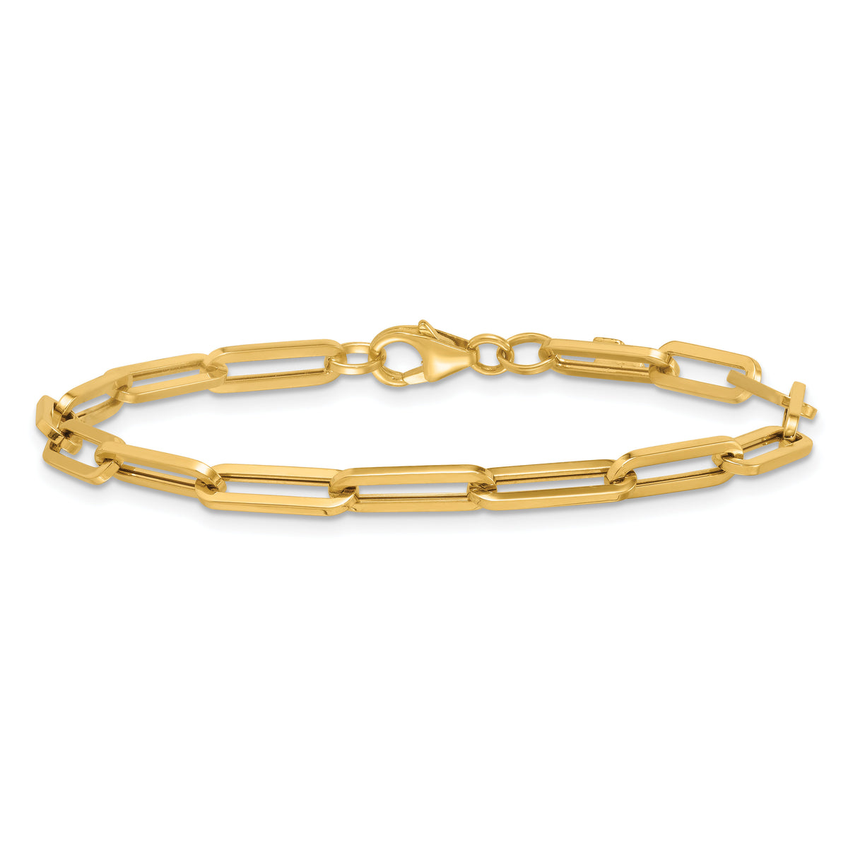 14k Polished 7.5in Paperclip Link Bracelet-SF3249-7.5