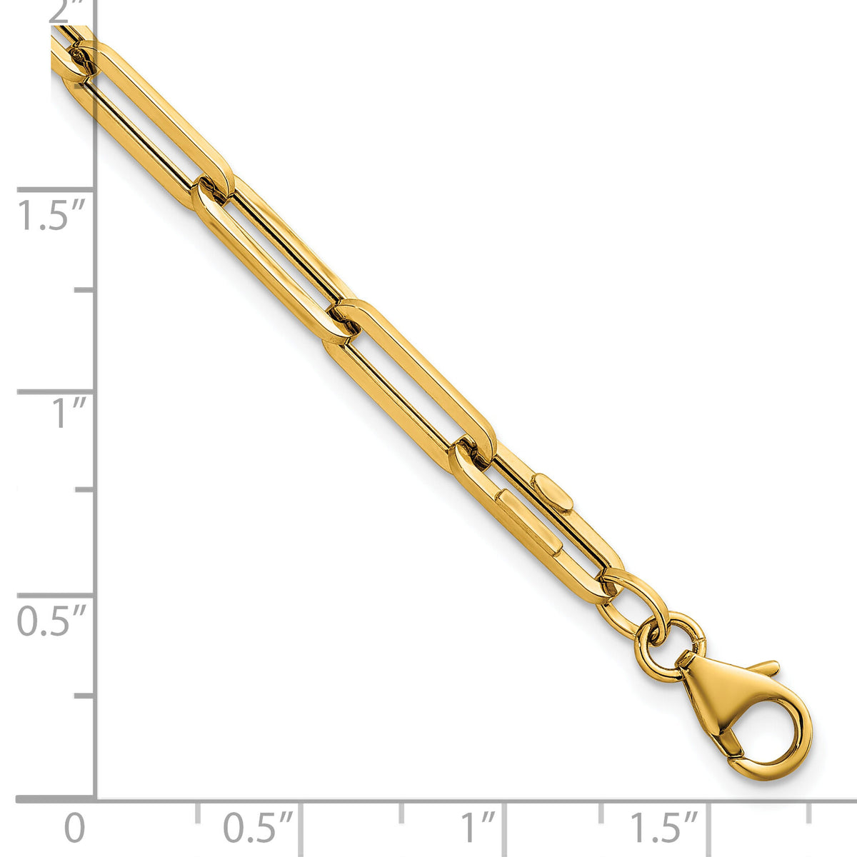 14k Polished 7.5in Paperclip Link Bracelet-SF3249-7.5