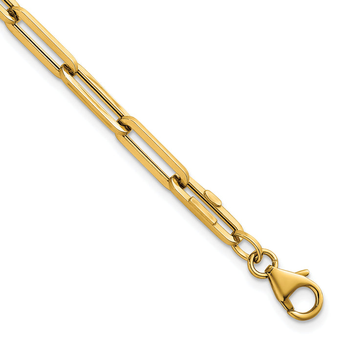 14k Polished 7.5in Paperclip Link Bracelet-SF3249-7.5