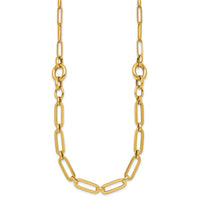 14k Polished 17.25in Fancy Paperclip Link Necklace-SF3250-17.25