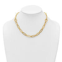 14k Polished 17.25in Fancy Paperclip Link Necklace-SF3250-17.25