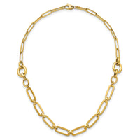 14k Polished 17.25in Fancy Paperclip Link Necklace-SF3250-17.25
