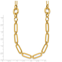 14k Polished 17.25in Fancy Paperclip Link Necklace-SF3250-17.25