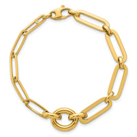 14k Polished 7.25in Fancy Paperclip Link Bracelet-SF3250-7.25