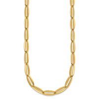 14k Polished Long Oval Link 7mm Necklace-SF3251-18