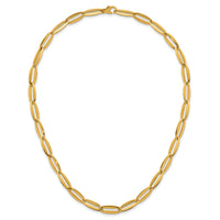 14k Polished Long Oval Link 7mm Necklace-SF3251-18