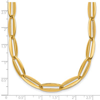 14k Polished Long Oval Link 7mm Necklace-SF3251-18