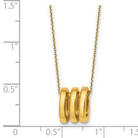 14k Polished 3 Oval Rings 16in With 2in Ext Necklace-SF3253-16