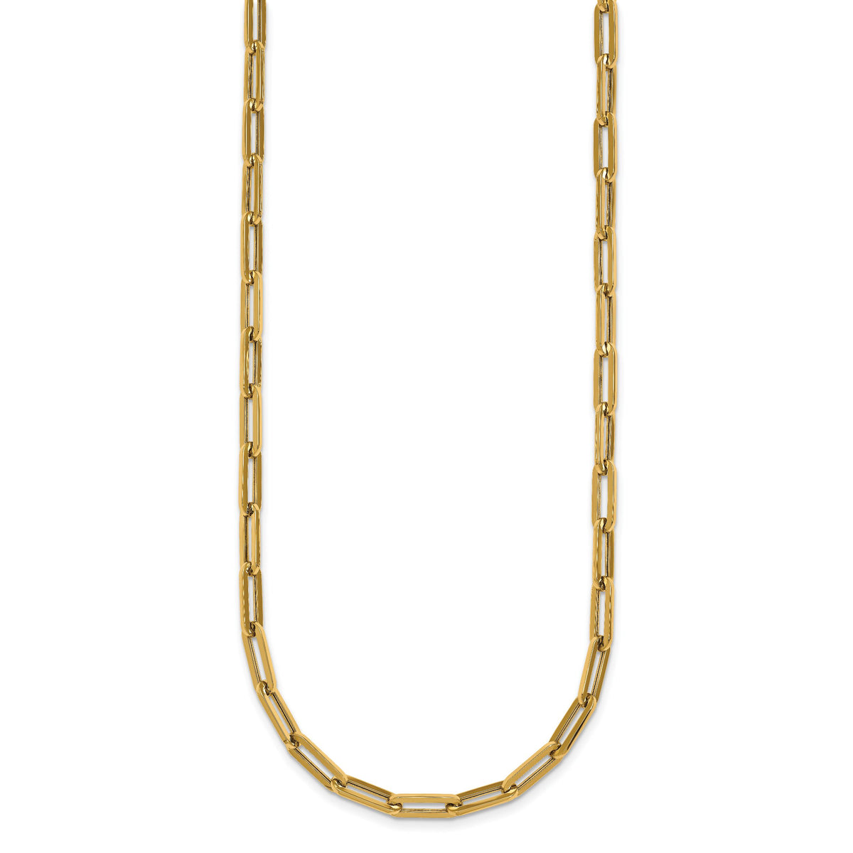 14k Polished 18in Paperclip Link Necklace-SF3254-18