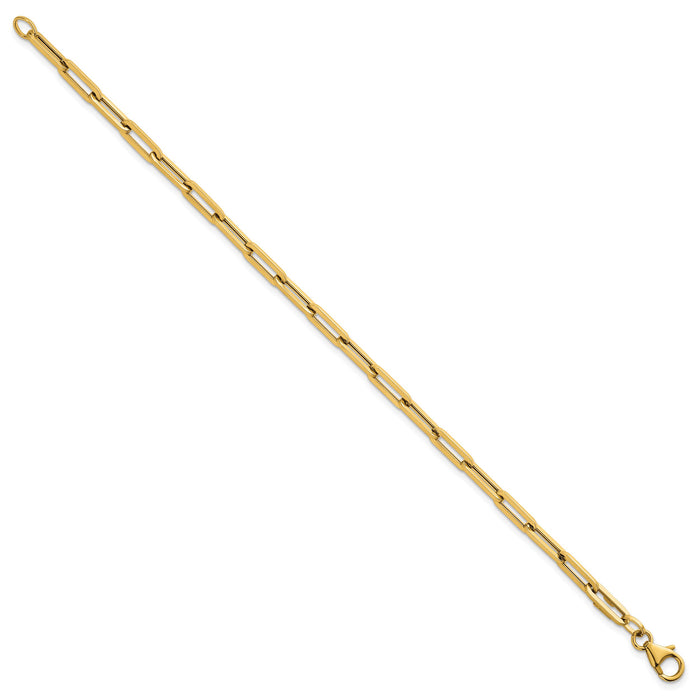 14k Polished 7.5in Paperclip Link Bracelet-SF3254-7.5