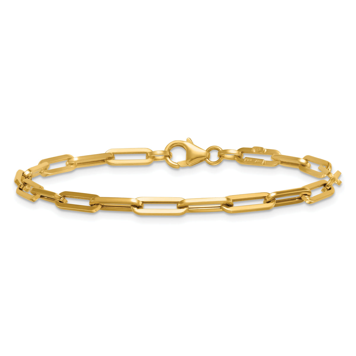14k Polished 7.5in Paperclip Link Bracelet-SF3254-7.5