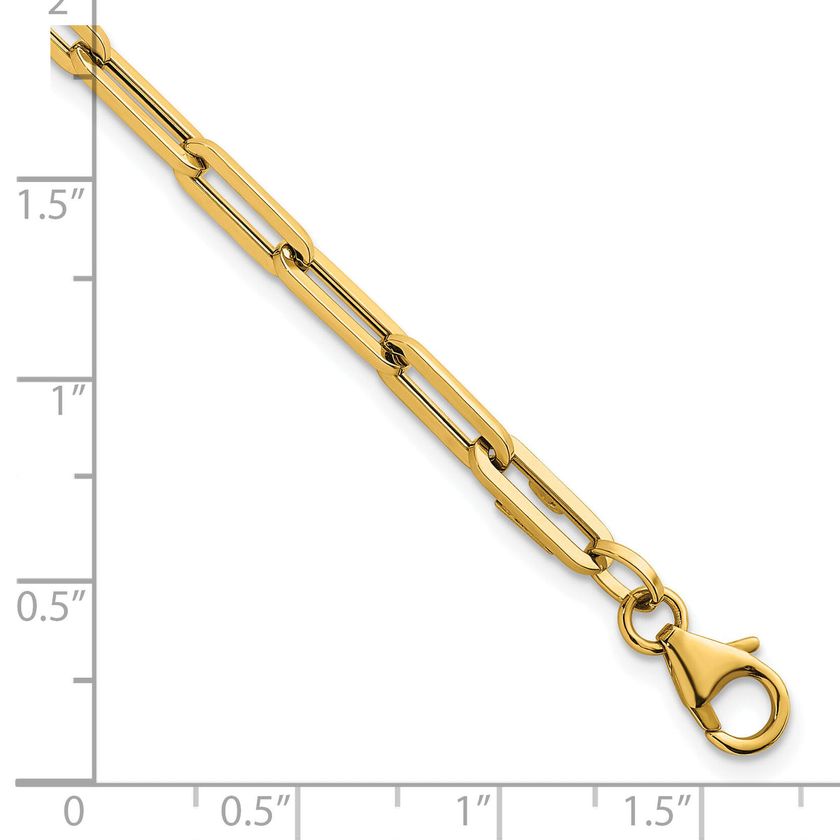 14k Polished 7.5in Paperclip Link Bracelet-SF3254-7.5