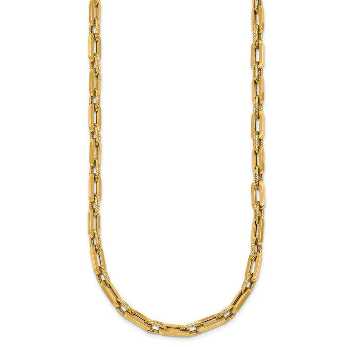 14K Polished and Textured Double Fancy Link 18.5in Necklace-SF3255-18.5