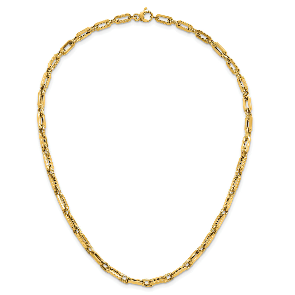 14K Polished and Textured Double Fancy Link 18.5in Necklace-SF3255-18.5