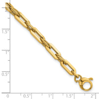 14K Polished and Textured Double Fancy Link 7.75in Bracelet-SF3255-7.75