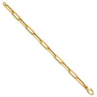 14k Polished Paperclip Link Chain 7mm Bracelet-SF3257-7.5