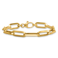 14k Polished Paperclip Link Chain 7mm Bracelet-SF3257-7.5
