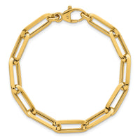 14k Polished Paperclip Link Chain 7mm Bracelet-SF3257-7.5